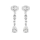 PEAR SHAPED DIAMOND DANGLE EARRINGS